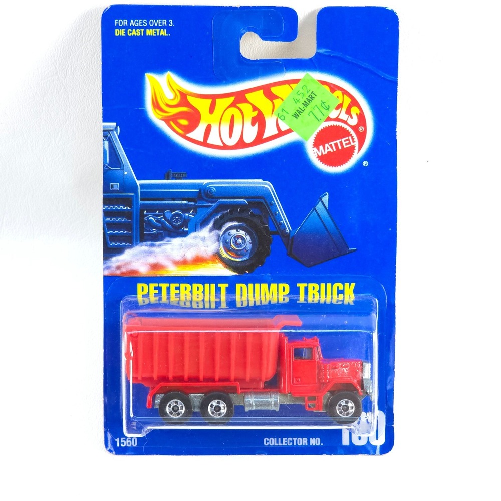 Hot Wheels Peterbilt Dump Truck 1991 Collector No 100 MOC VTG Moving Parts Bed